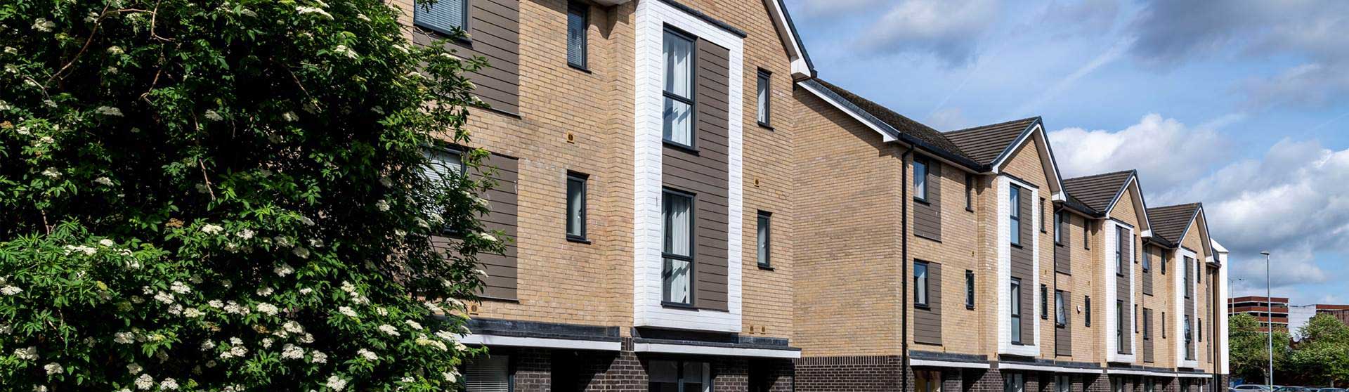 Street view of row of houses